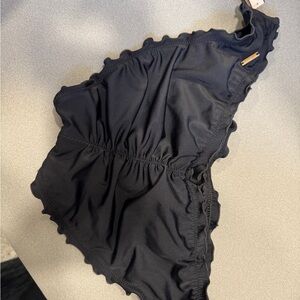 Victoria Secret Black Ruffled Scrunch Butt Bikini Bottom